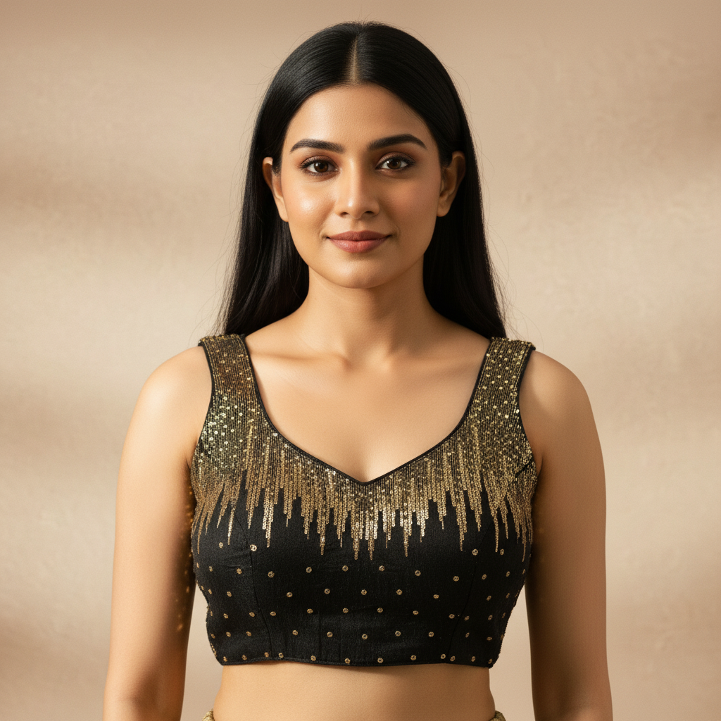 Sequin Sleeveless Blouse