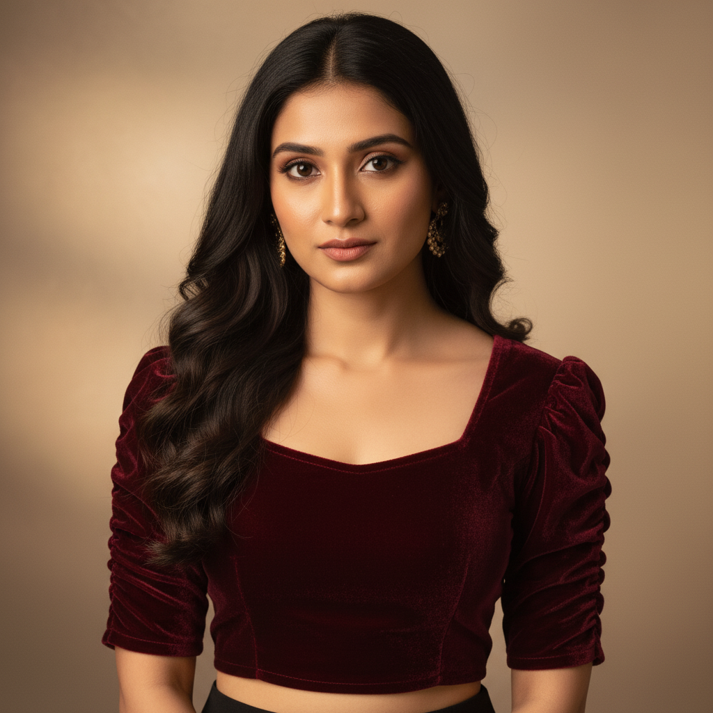 Sweetheart Neck Stretchable Velvet Saree Blouse for All Occasions