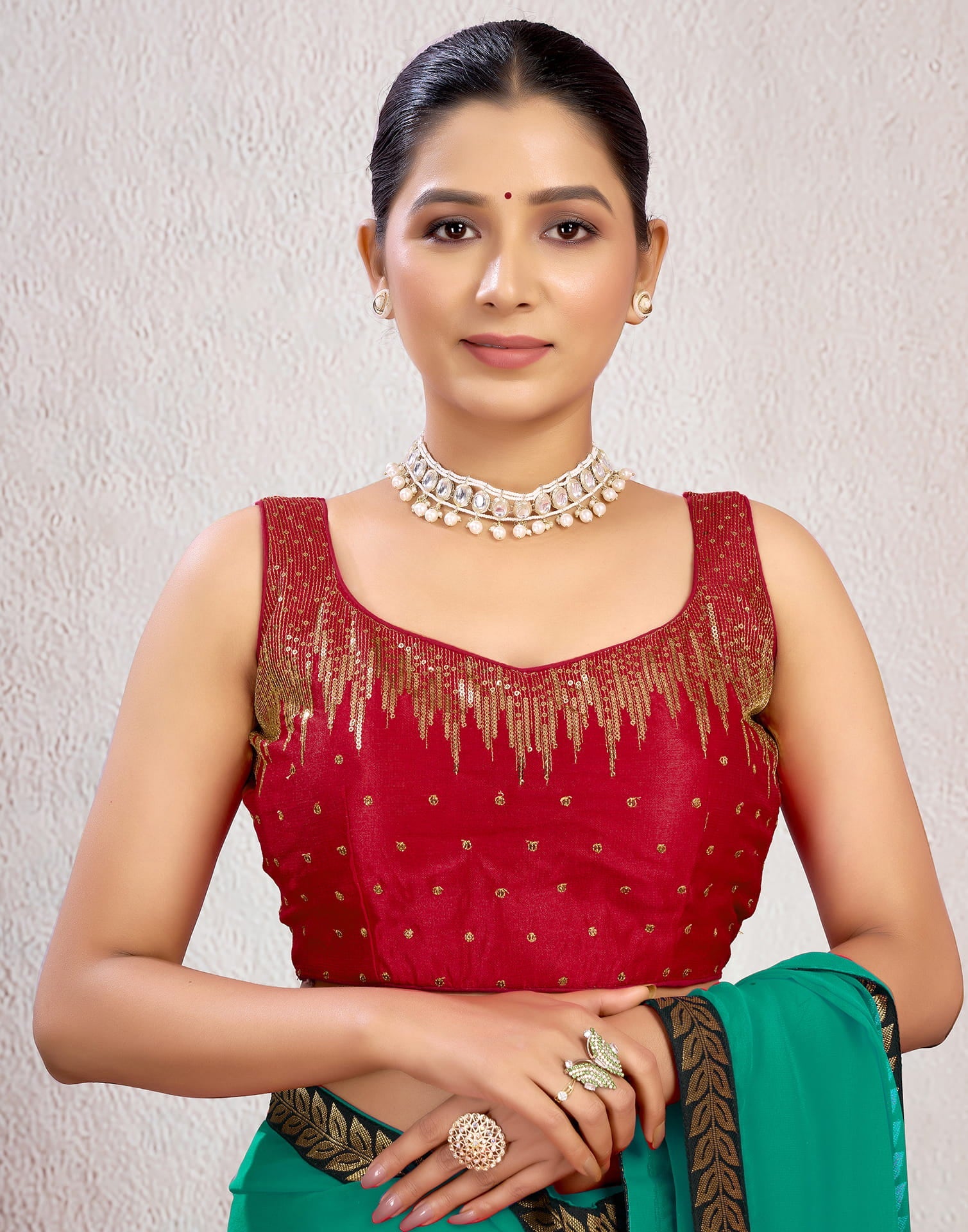 Sequin Sleeveless Blouse