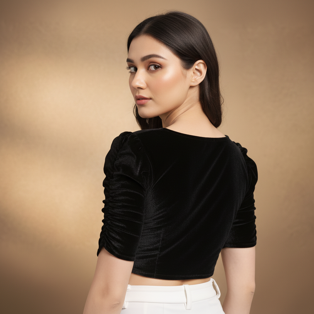 Sweetheart Neck Stretchable Velvet Saree Blouse for All Occasions