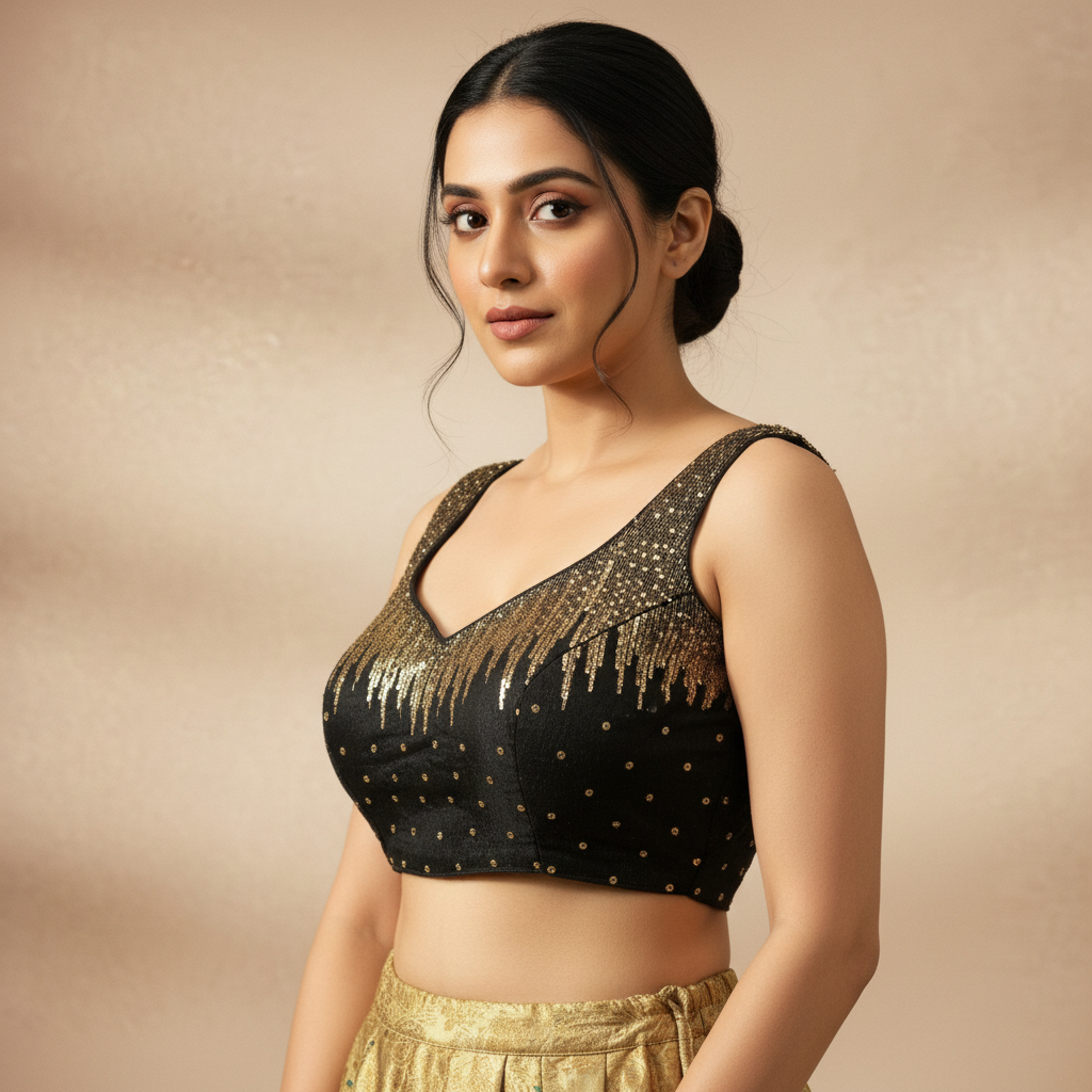 Sequin Sleeveless Blouse