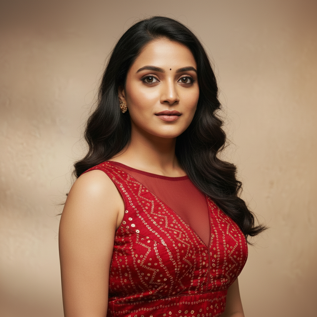 Silk V-Neck Sleeveless stitched blouse For Women