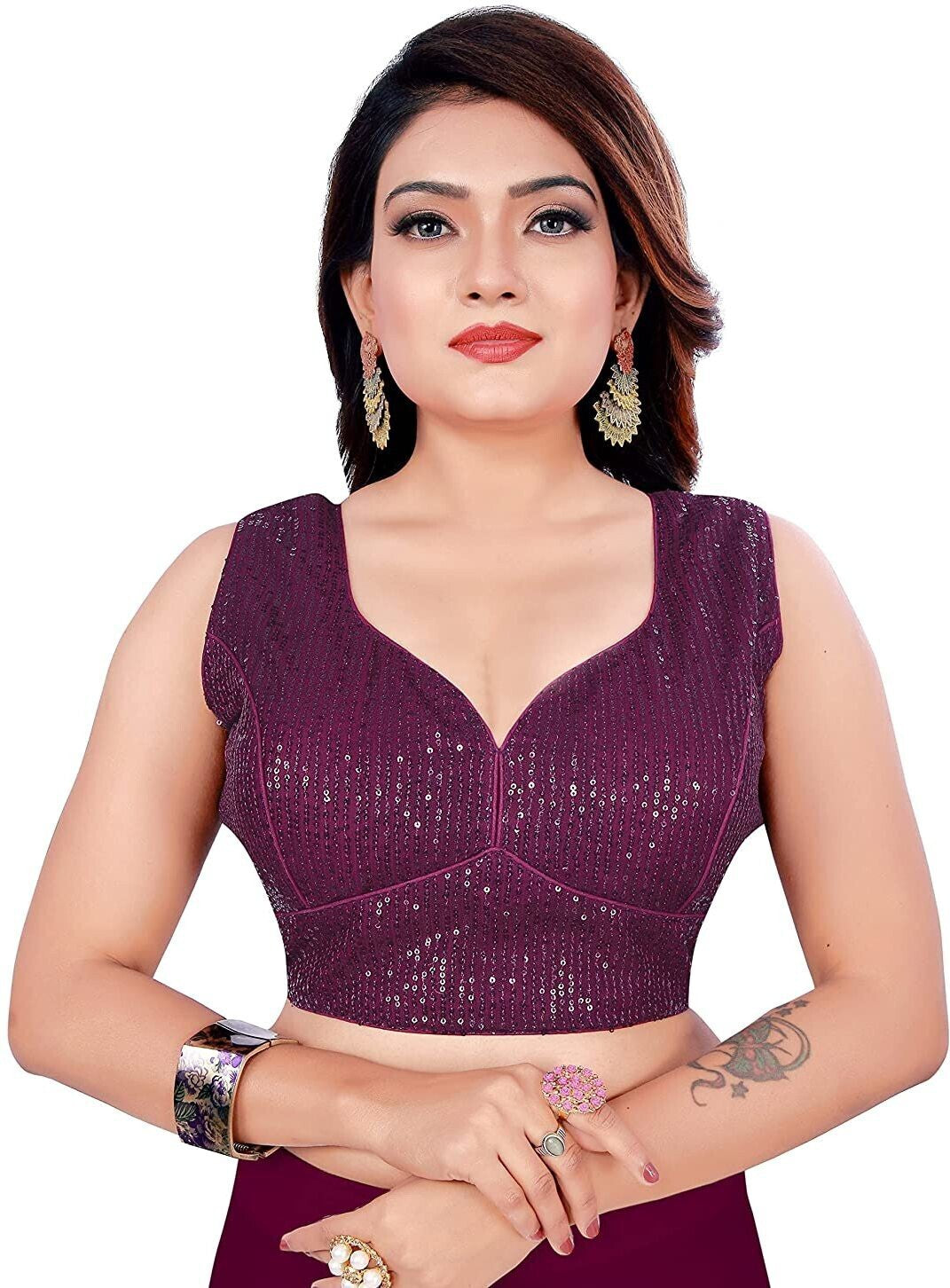 Sweetheart neck Sleeveless Blouse For Women