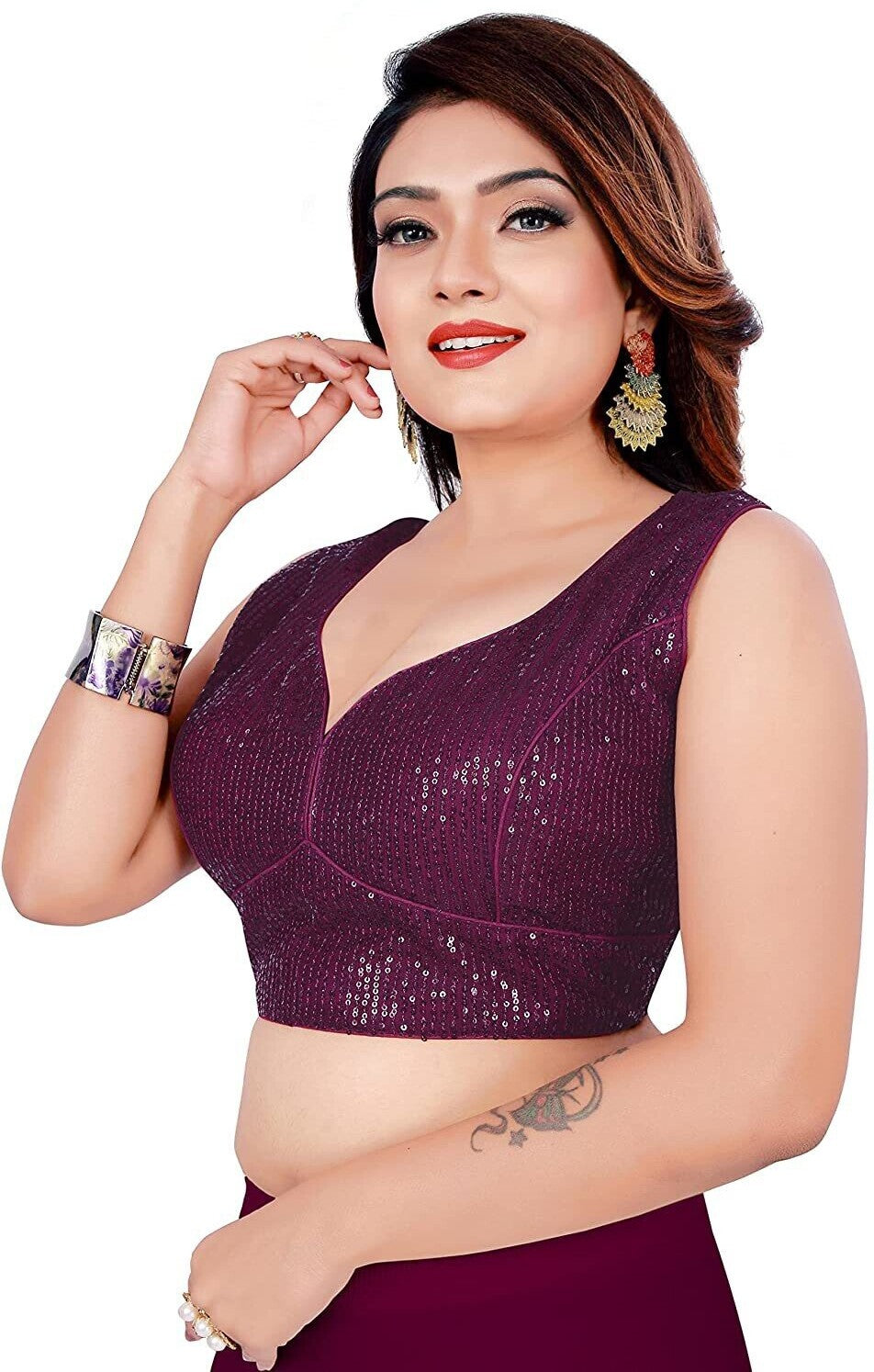 Sweetheart neck Sleeveless Blouse For Women