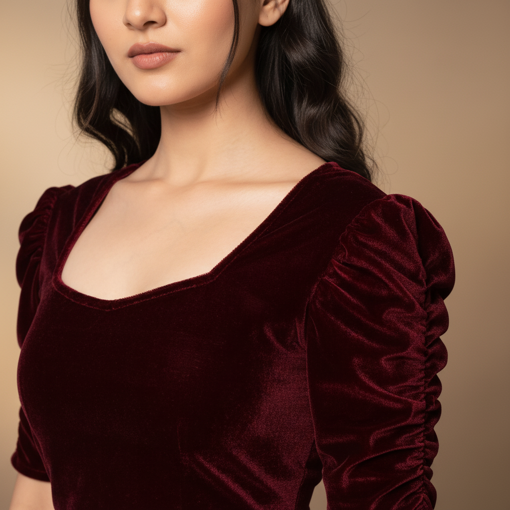 Sweetheart Neck Stretchable Velvet Saree Blouse for All Occasions