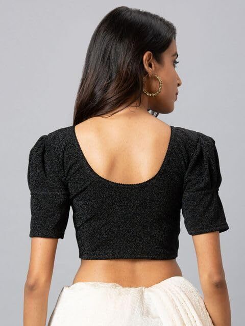 Polyester Half Sleeve Self Design Blouse For Women