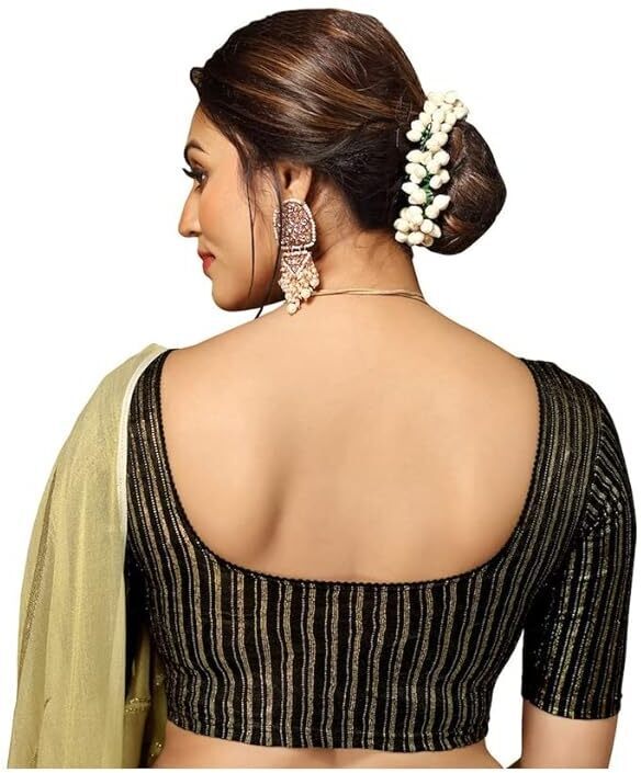 Cotton Lycra Half Sleeve Striped Blouse For Women