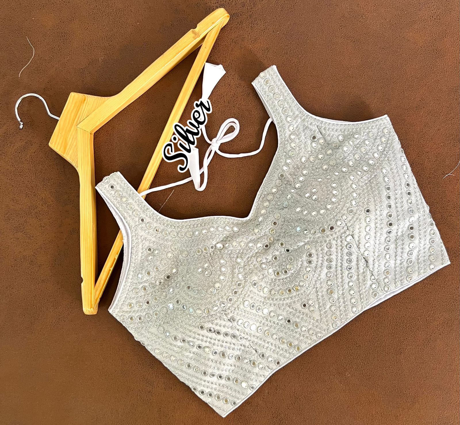 Silver Sleeveless Blouse